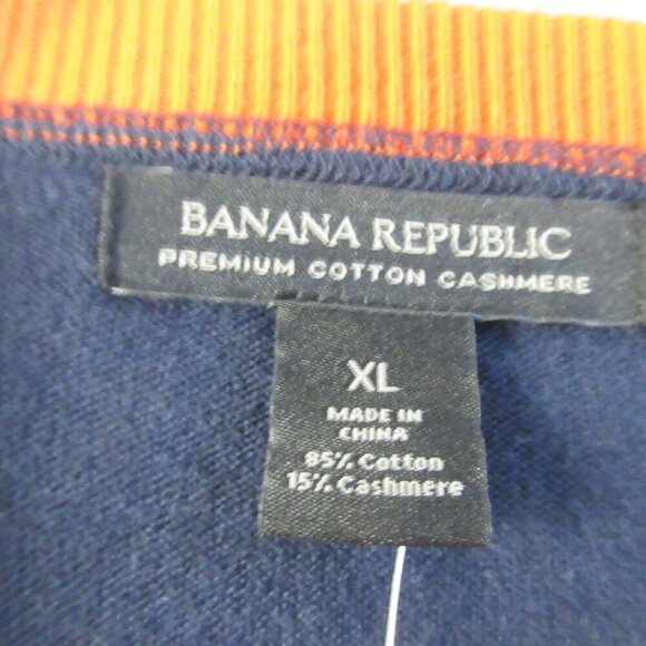 Banana Republic Men's Sweater Top XL Blue Premium Cotton Cashmere Crewneck 332 - Picture 3 of 9